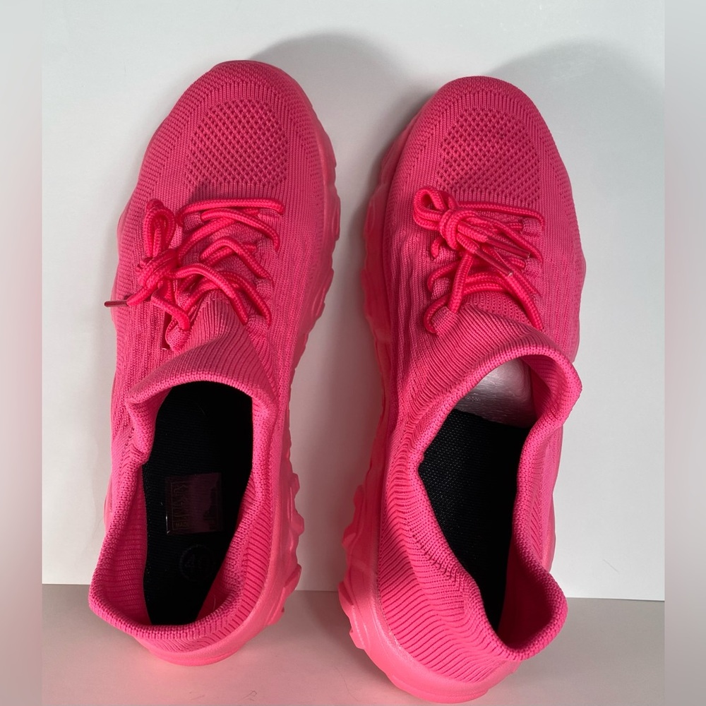 Women’s Pink Fashionable Lace Up Platform Sneakers size 10 - Picture 8 of 10
